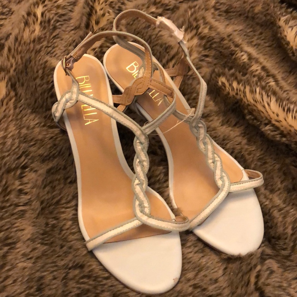 BHLDN, Anthropologie, Braided Gilt T-Strap Sandals